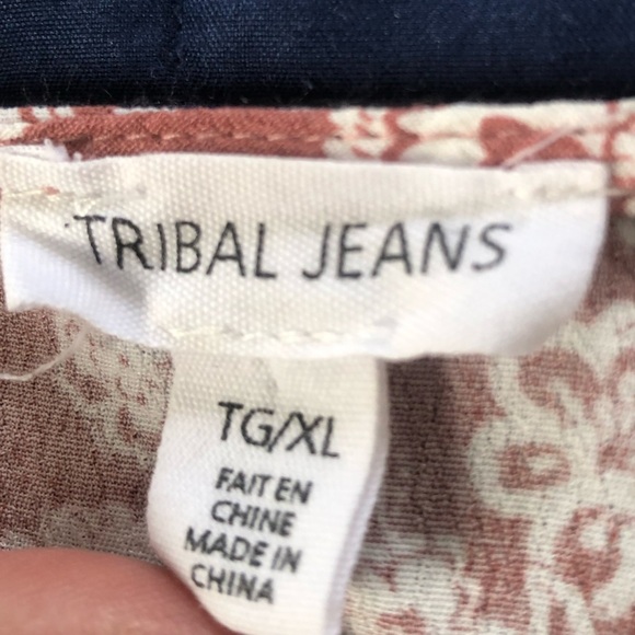 Tribal Jeans XL- kimono style blouse with long bell sleeves , tie ups in front. - Picture 5 of 7